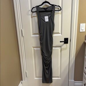 Forever 21 Gray Ruched Maxi Dress